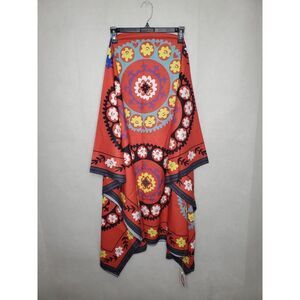 Wall Art Tapestry Bright Red Mexican Floral Print